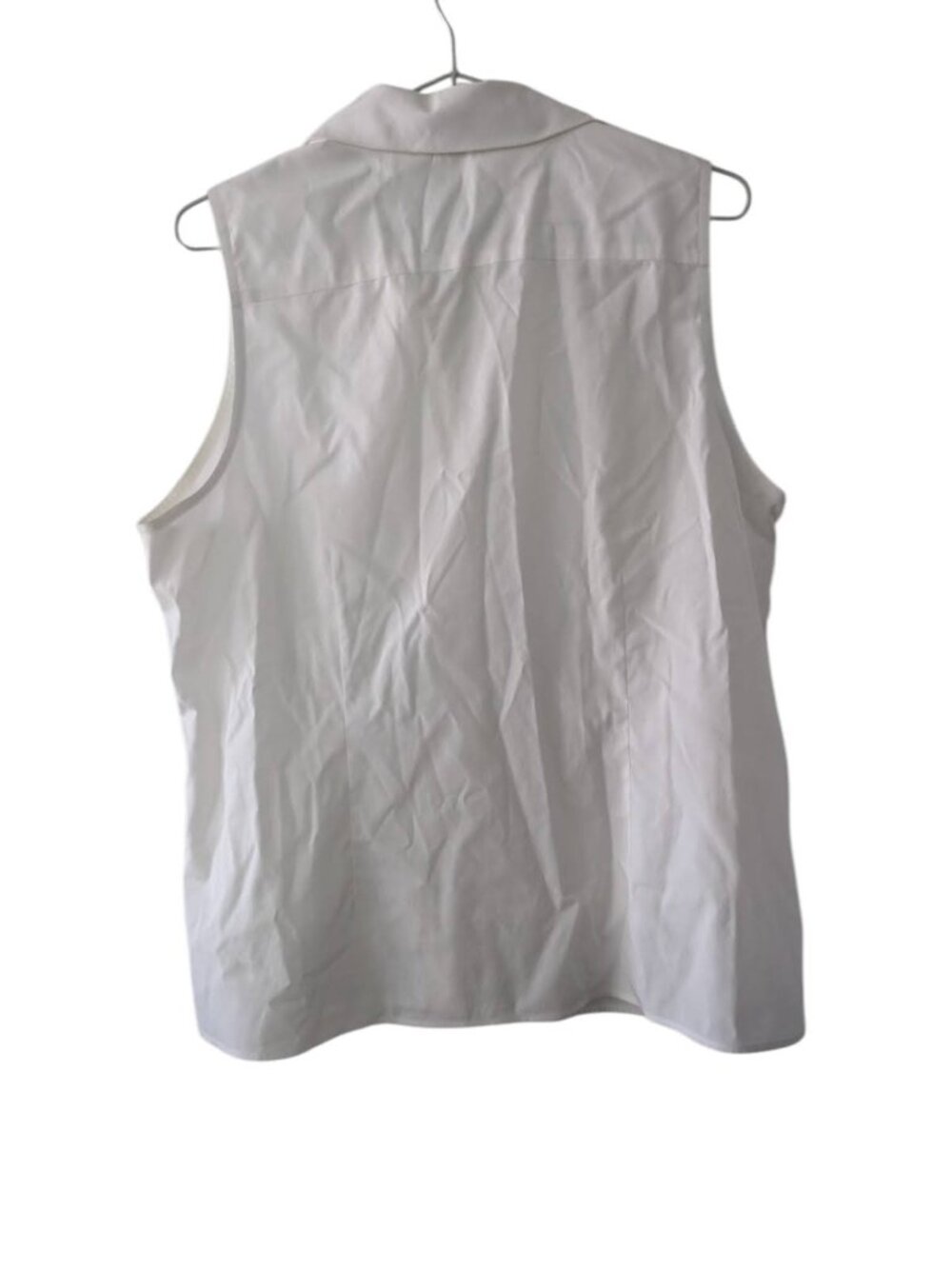 Coldwater Creek Sleeveless No-Iron White Button-Down Shirt - Size Medium - Picture 3 of 3